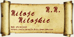 Miloje Milojkić vizit kartica